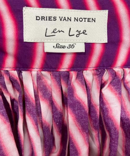 DRIES VAN NOTEN（ドリスヴァンノッテン）DRIES VAN NOTEN (ドリスヴァンノッテン) LEN LYE (レン・ライ) 総柄ロングスカート パープル サイズ:36の古着・服飾アイテム