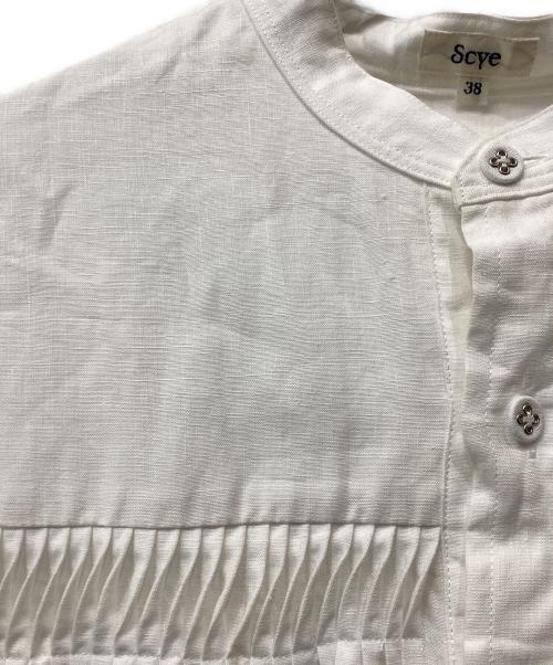 SCYE（サイ）SCYE (サイ) UNITED ARROWS (ユナイテッドアローズ) 別注LIN タック ワンピース ホワイト サイズ:38の古着・服飾アイテム