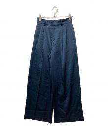 DEUXIEME CLASSE（ドゥーズィエム クラス）の古着「Minimal Satin パンツ/ミニマルサテンパンツ」｜ネイビー