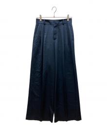 EVERYDAY I LIKE.（エヴリデイ アイ ライク）の古着「Minimal Satin パンツ」｜ネイビー