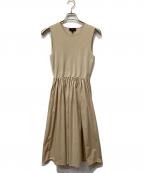 theoryセオリー）の古着「Glossed Poplin Crew NK C VOL DR」｜ベージュ