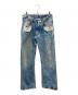 Maison Margiela（メゾンマルジェラ）の古着「STRAIGHT DENIM PANTS CONTRAST POCKETS -BLUE/コントラストポケット ストレートジーンズ」｜インディゴ