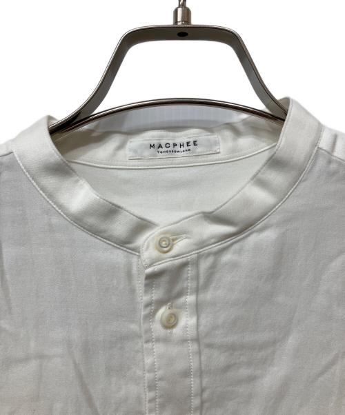 MACPHEE（マカフィー）MACPHEE (マカフィー) コットンモールスキン バンドカラーチュニックシャツ ホワイト サイズ:36の古着・服飾アイテム