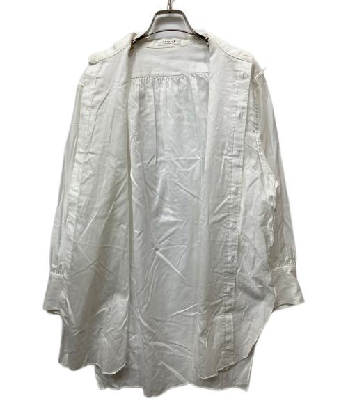 MACPHEE（マカフィー）MACPHEE (マカフィー) コットンモールスキン バンドカラーチュニックシャツ ホワイト サイズ:36の古着・服飾アイテム