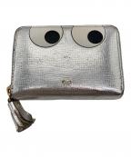 ANYA HINDMARCHアニヤ・ハインドマーチ）の古着「EYES SMALL ZIP ROUND WALLET」｜シルバー