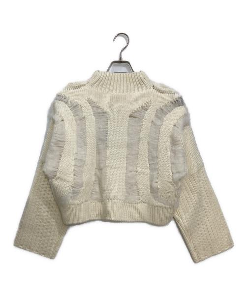muller of yoshiokubo（ミュラーオブヨシオクボ）muller of yoshiokubo (ミュラーオブヨシオクボ) LATTICE MOHAIR KNIT アイボリー サイズ:36 未使用品の古着・服飾アイテム