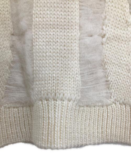 muller of yoshiokubo（ミュラーオブヨシオクボ）muller of yoshiokubo (ミュラーオブヨシオクボ) LATTICE MOHAIR KNIT アイボリー サイズ:36 未使用品の古着・服飾アイテム