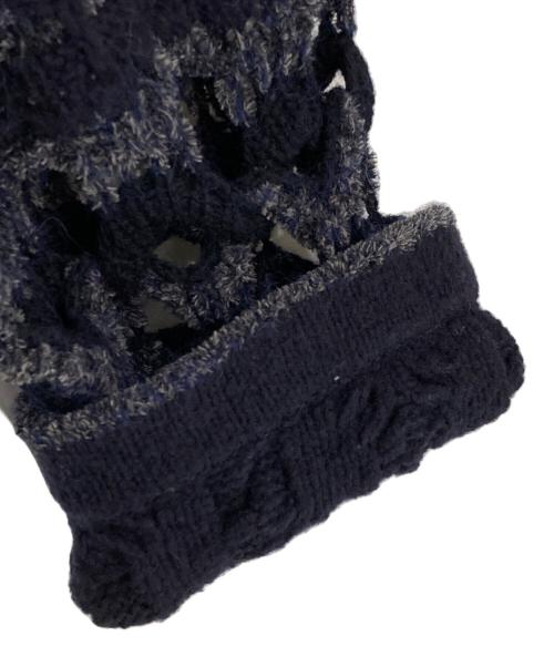 Mame Kurogouchi（マメクロゴウチ）mame kurogouchi (マメクロゴウチ) Basket Pattern Combination Knitted Pullover ネイビー サイズ:1の古着・服飾アイテム