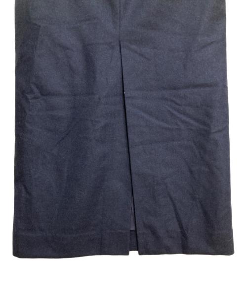Mame Kurogouchi（マメクロゴウチ）mame kurogouchi (マメクロゴウチ) Wool Flannel I-Line Skirt ネイビー サイズ:2の古着・服飾アイテム