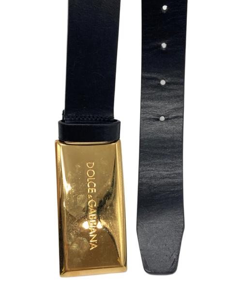 DOLCE & GABBANA（ドルチェ＆ガッバーナ）DOLCE & GABBANA (ドルチェ＆ガッバーナ) ロゴベルト ブラック サイズ:42/90の古着・服飾アイテム