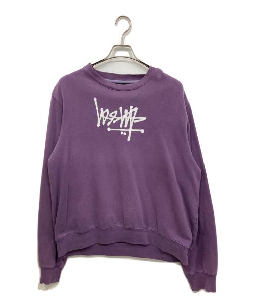 stussy（ステューシー）stussy (ステューシー) ロゴスウェット パープル サイズ:Lの古着・服飾アイテム