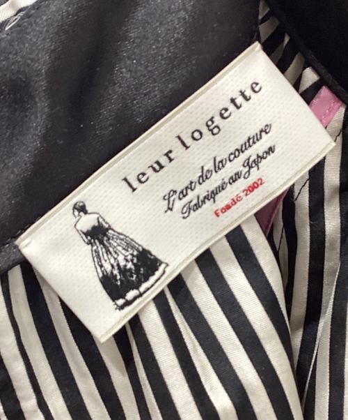 leur logette（ルールロジェット）leur logette (ルールロジェット) ストライプジャガードドレス ブラック サイズ:1の古着・服飾アイテム