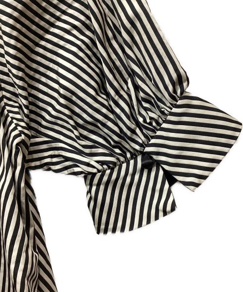 leur logette（ルールロジェット）leur logette (ルールロジェット) ストライプジャガードドレス ブラック サイズ:1の古着・服飾アイテム