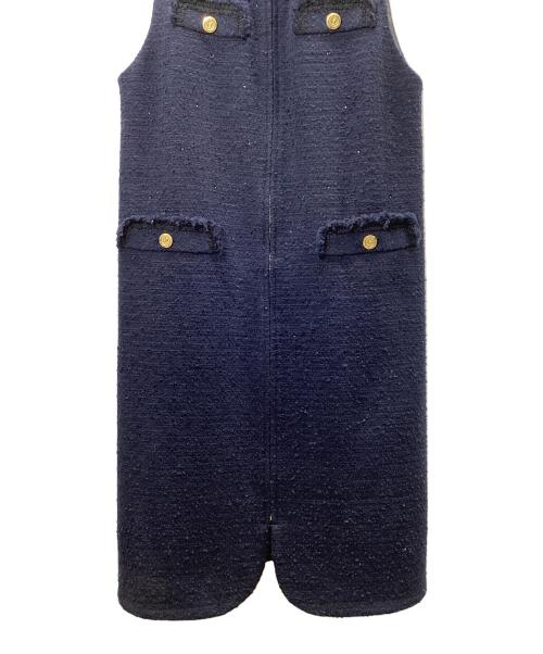 MUVEIL（ミュベール）MUVEIL (ミュベール) ツイードベストワンピース ネイビー サイズ:38 未使用品の古着・服飾アイテム