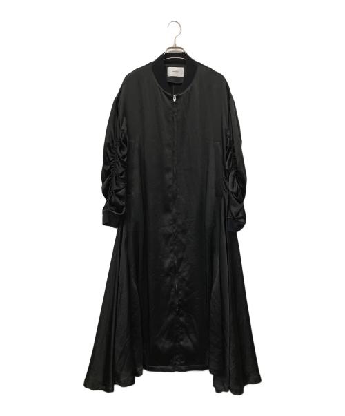 REKISAMI（レキサミ）REKISAMI (レキサミ) サテンロングコート ブラック サイズ:1の古着・服飾アイテム