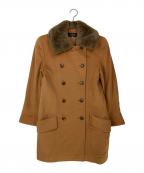 FOXEYフォクシー）の古着「ヌートリアファー付カシミヤブレンドダブルコート」｜ブラウン