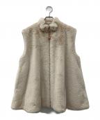 ASTRAETアストラット）の古着「フレア フェイクファーベスト」｜ベージュ