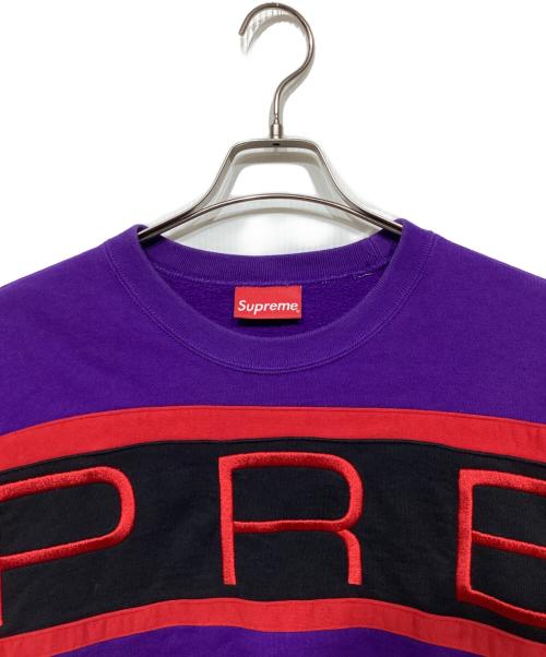 SUPREME（シュプリーム）SUPREME (シュプリーム) PANELED CREWNECK パープル サイズ:Mediumの古着・服飾アイテム