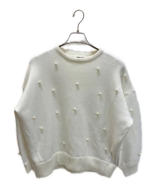 ARPEGE STORY（アルページュストーリー）ARPEGE STORY (アルページュストーリー) パール付きスウェットライクニット ホワイト サイズ:2の古着・服飾アイテム