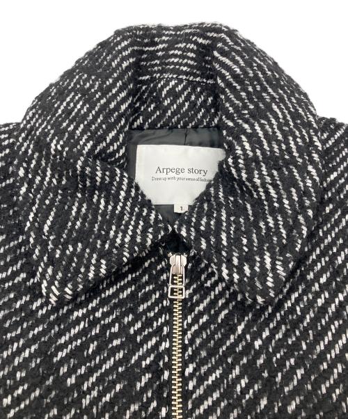 ARPEGE STORY（アルページュストーリー）ARPEGE STORY (アルページュストーリー) ループツイードZIPブルソン ブラック サイズ:1の古着・服飾アイテム