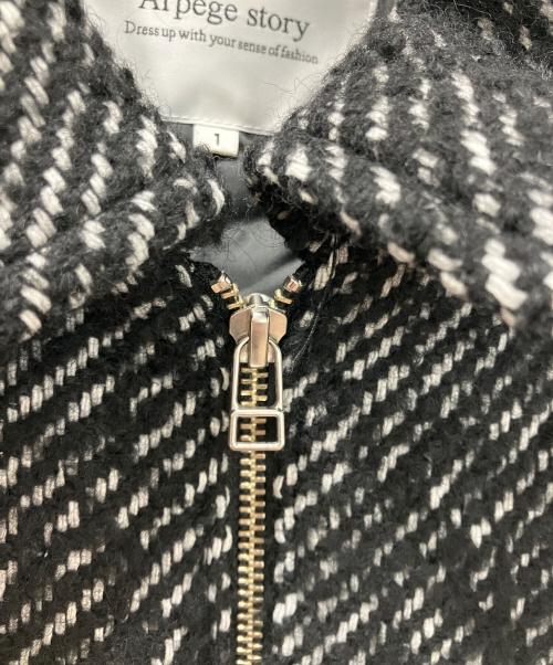 ARPEGE STORY（アルページュストーリー）ARPEGE STORY (アルページュストーリー) ループツイードZIPブルソン ブラック サイズ:1の古着・服飾アイテム