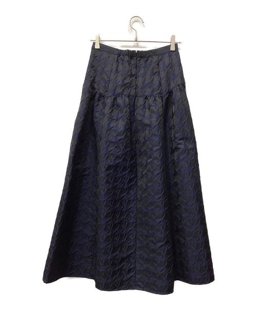 ARPEGE STORY（アルページュストーリー）Arpege story (アルページュストーリー) ジャガードタックスカー ト ネイビー サイズ:2の古着・服飾アイテム