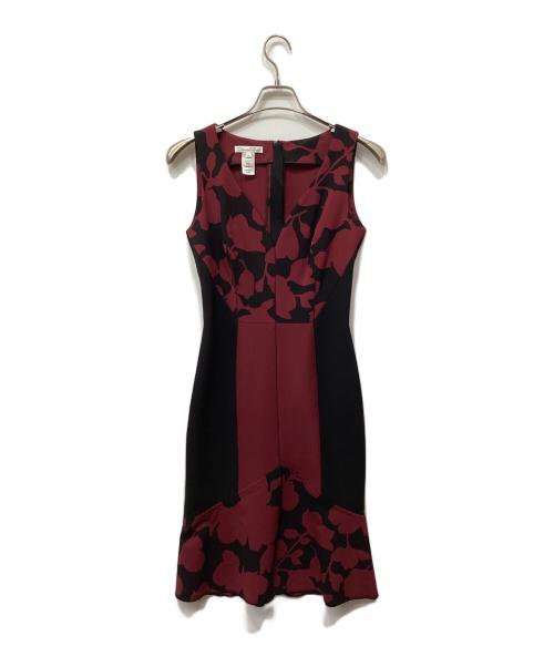 OSCAR DE LA RENTA（オスカーデラレンタ）OSCAR DE LA RENTA (オスカーデラレンタ) ノースリーブワンピース レッド サイズ:2の古着・服飾アイテム
