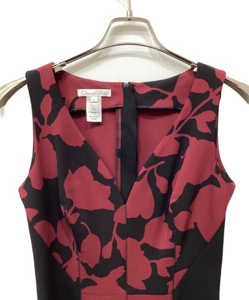 OSCAR DE LA RENTA（オスカーデラレンタ）OSCAR DE LA RENTA (オスカーデラレンタ) ノースリーブワンピース レッド サイズ:2の古着・服飾アイテム