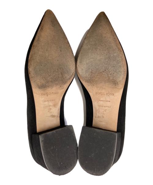 sergio rossi（セルジオロッシ）sergio rossi (セルジオロッシ) ブロックヒールポインテッドトゥパンプス ブラック サイズ:37の古着・服飾アイテム