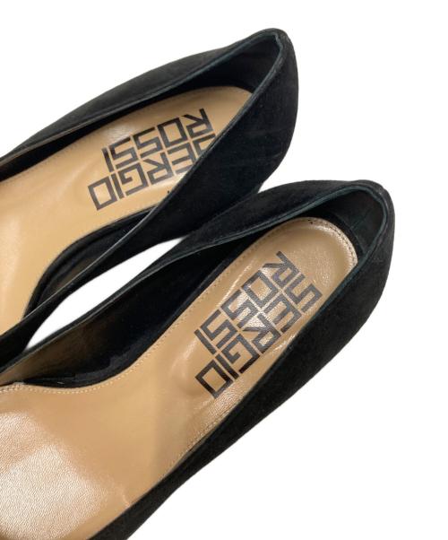 sergio rossi（セルジオロッシ）sergio rossi (セルジオロッシ) ブロックヒールポインテッドトゥパンプス ブラック サイズ:37の古着・服飾アイテム