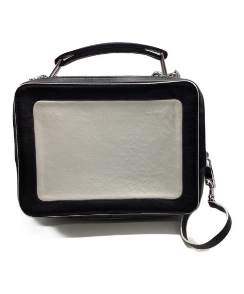 MARC JACOBS（マークジェイコブズ）MARC JACOBS (マークジェイコブス) THE BOX COLORBLOCKED 23レザーハンドバッグ ホワイト×ブラックの古着・服飾アイテム