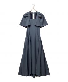 FRAY ID（フレイ アイディー）の古着「ケープスリーブドレス」｜ブルー