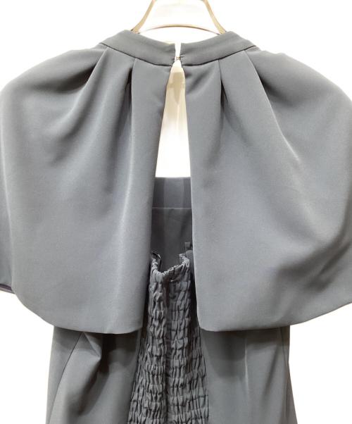 FRAY ID（フレイ アイディー）FRAY ID (フレイ アイディー) ケープスリーブドレス ブルー サイズ:1の古着・服飾アイテム