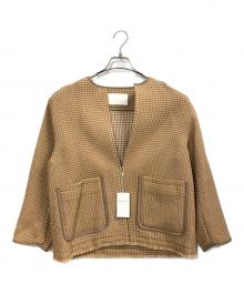 BALLSEY（ボールジィ）の古着「ワッフルツイードノーカラージャケット」｜ブラウン