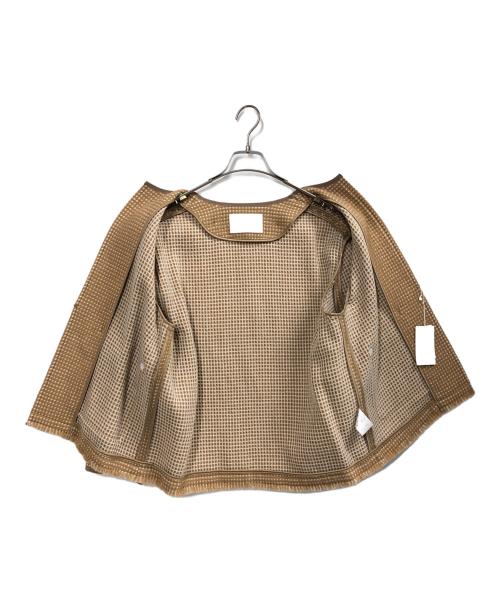 BALLSEY（ボールジィ）BALLSEY (ボールジィ) ワッフルツイードノーカラージャケット ブラウン サイズ:36 未使用品の古着・服飾アイテム