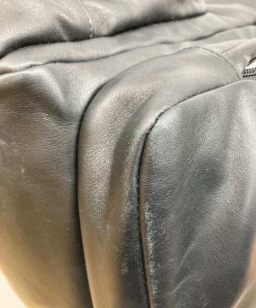 MOSCHINO（モスキーノ）MOSCHINO (モスキーノ) レザーバックパック　リュック ブラックの古着・服飾アイテム