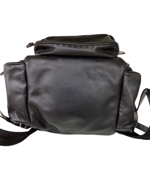 MOSCHINO（モスキーノ）MOSCHINO (モスキーノ) レザーバックパック　リュック ブラックの古着・服飾アイテム