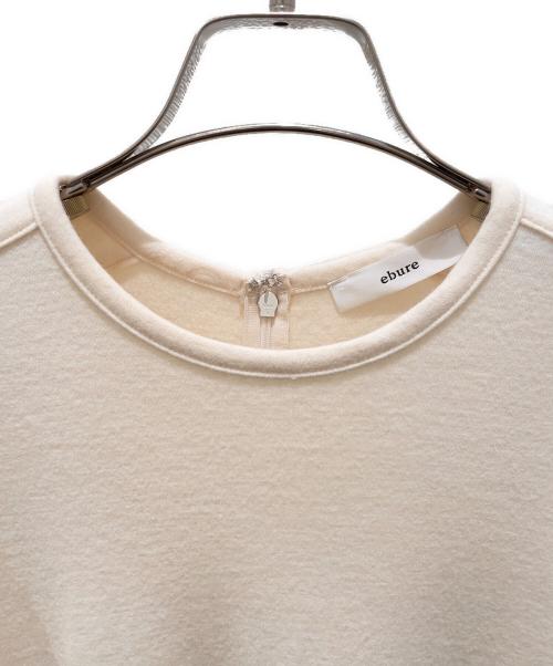 ebure（エブール）ebure (エブール) ソフトウールスムースカットソーワンピース ホワイト サイズ:36の古着・服飾アイテム