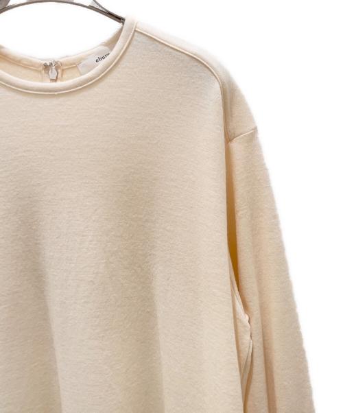 ebure（エブール）ebure (エブール) ソフトウールスムースカットソーワンピース ホワイト サイズ:36の古着・服飾アイテム