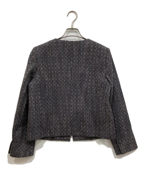 Paul Stuart（ポールスチュアート）Paul Stuart (ポールスチュアート) モールラメツイードノーカラージャケット グレー サイズ:6の古着・服飾アイテム