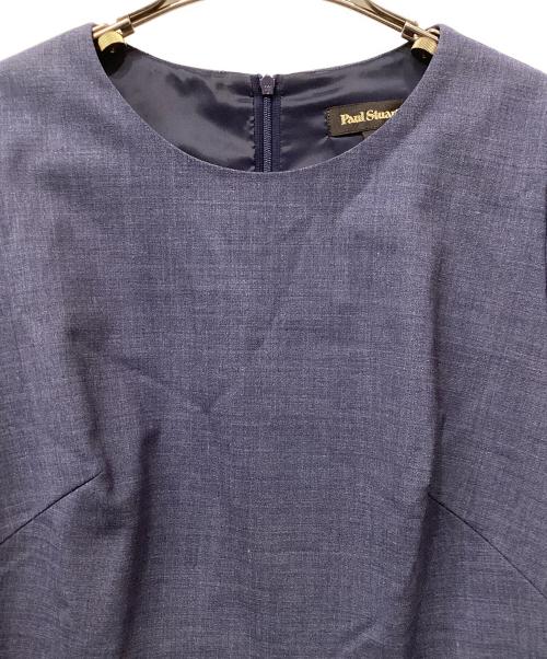 Paul Stuart（ポールスチュアート）Paul Stuart (ポールスチュアート) トリディメンションウールワンピース ネイビー サイズ:6の古着・服飾アイテム