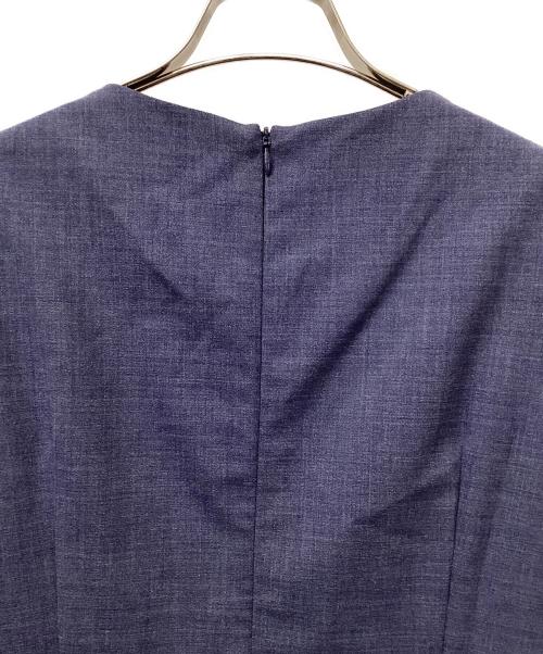 Paul Stuart（ポールスチュアート）Paul Stuart (ポールスチュアート) トリディメンションウールワンピース ネイビー サイズ:6の古着・服飾アイテム