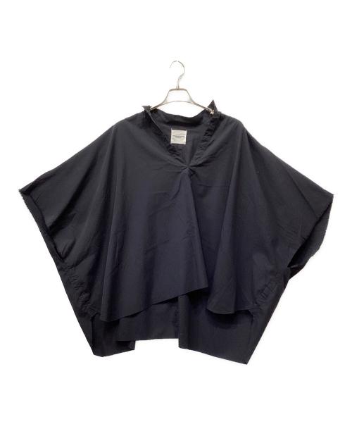 TAKAHIROMIYASHITA TheSoloIst.（タカヒロミヤシタ ザソロイスト）TAKAHIROMIYASHITA TheSoloIst. (タカヒロミヤシタ ザソロイスト) nehru collar poncho shirt ネイビー サイズ:44の古着・服飾アイテム