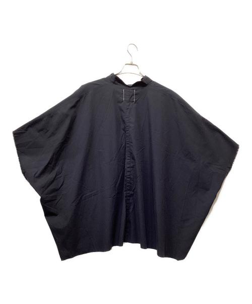 TAKAHIROMIYASHITA TheSoloIst.（タカヒロミヤシタ ザソロイスト）TAKAHIROMIYASHITA TheSoloIst. (タカヒロミヤシタ ザソロイスト) nehru collar poncho shirt ネイビー サイズ:44の古着・服飾アイテム