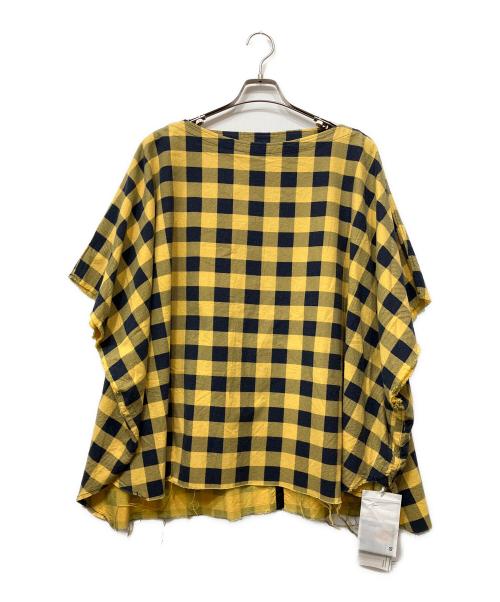 TAKAHIROMIYASHITA TheSoloIst.（タカヒロミヤシタ ザソロイスト）TAKAHIROMIYASHITA TheSoloIst. (タカヒロミヤシタ ザソロイスト) poncho shirt イエロー×ネイビー サイズ:44の古着・服飾アイテム