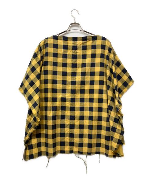 TAKAHIROMIYASHITA TheSoloIst.（タカヒロミヤシタ ザソロイスト）TAKAHIROMIYASHITA TheSoloIst. (タカヒロミヤシタ ザソロイスト) poncho shirt イエロー×ネイビー サイズ:44の古着・服飾アイテム