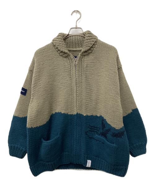 DESCENDANT（ディセンダント）DESCENDANT (ディセンダント) SPYHOP COWICHAN SWEATER グレー×ブルー サイズ:Freeの古着・服飾アイテム