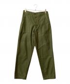 CIOTAシオタ）の古着「CIOTA スビンコットンバックサテンベイカーパンツ」｜オリーブ