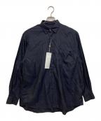 COMOLIコモリ）の古着「杢シルク シャツ」｜ネイビー