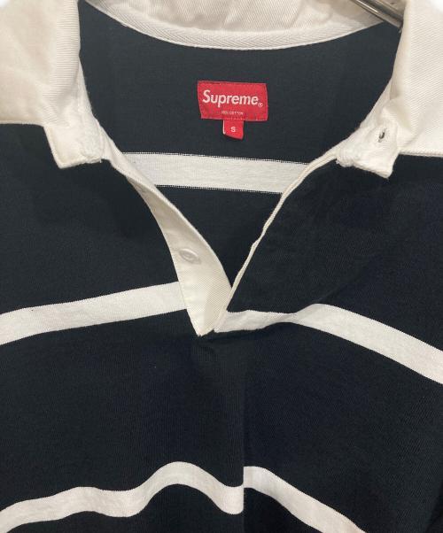 SUPREME（シュプリーム）Supreme (シュプリーム) Striped Rugby ブラック×ホワイト サイズ:Sの古着・服飾アイテム